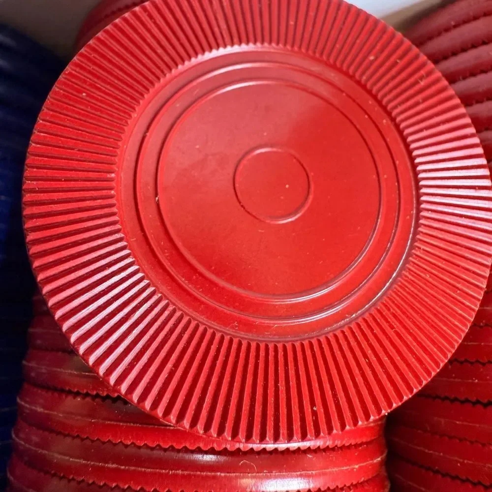 Red and Blue Poker Chips Set